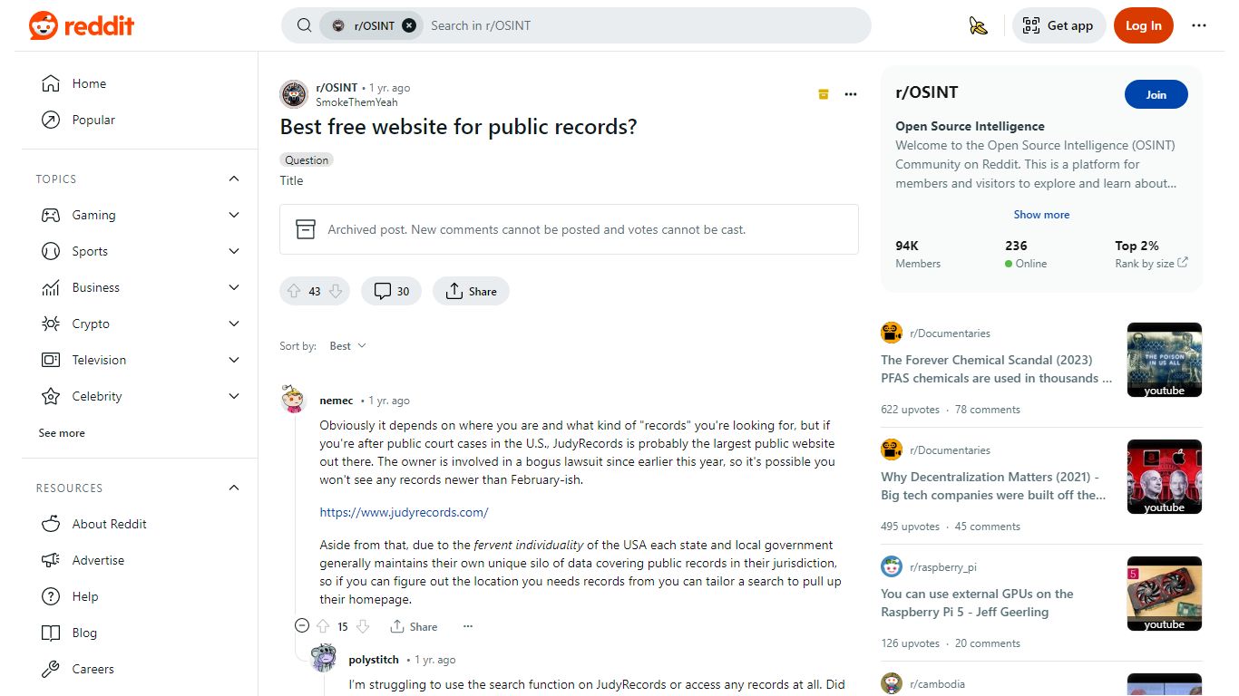 Best free website for public records? : r/OSINT - Reddit