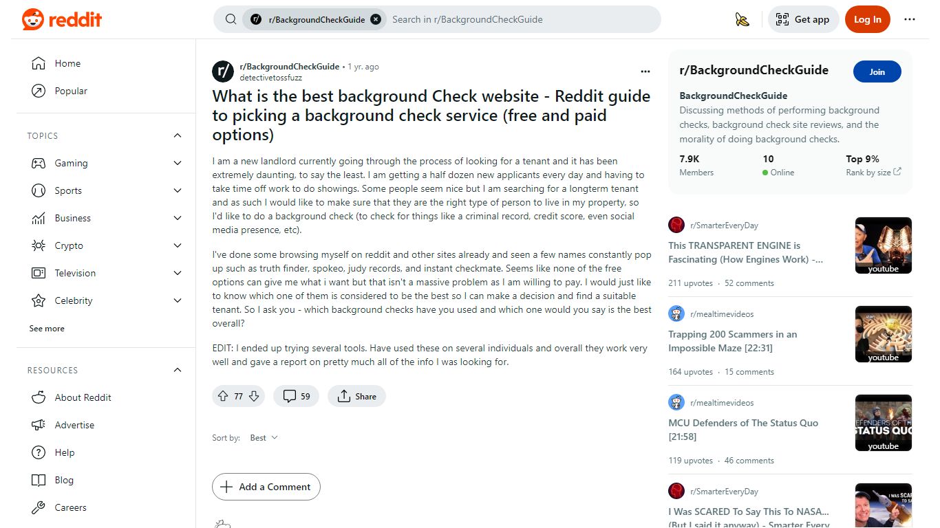 What is the best background Check website - Reddit